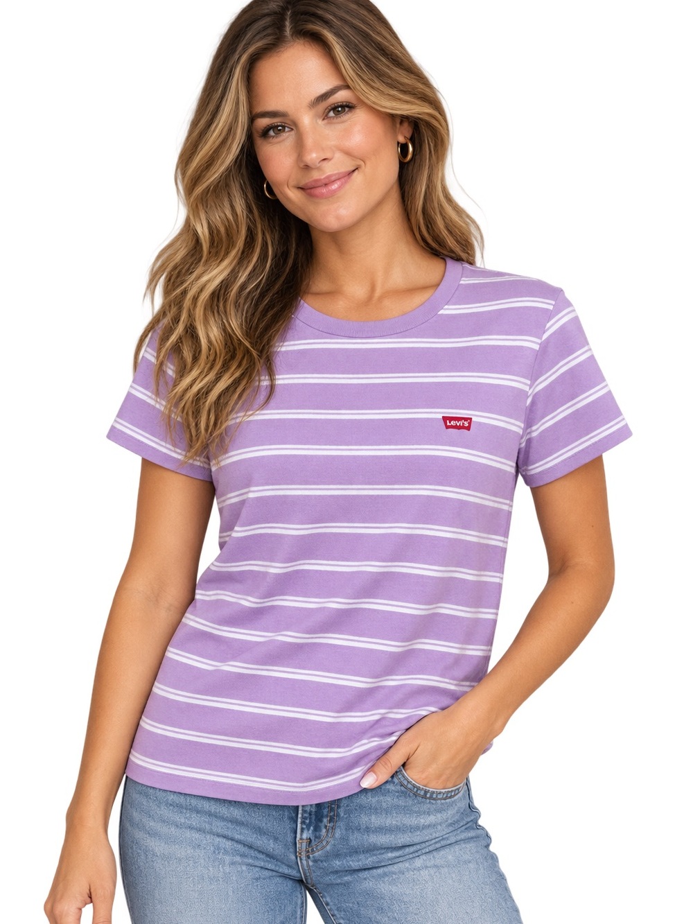 NWT Levi's Lavender Sporty Classic Tee with White Accents size Medium